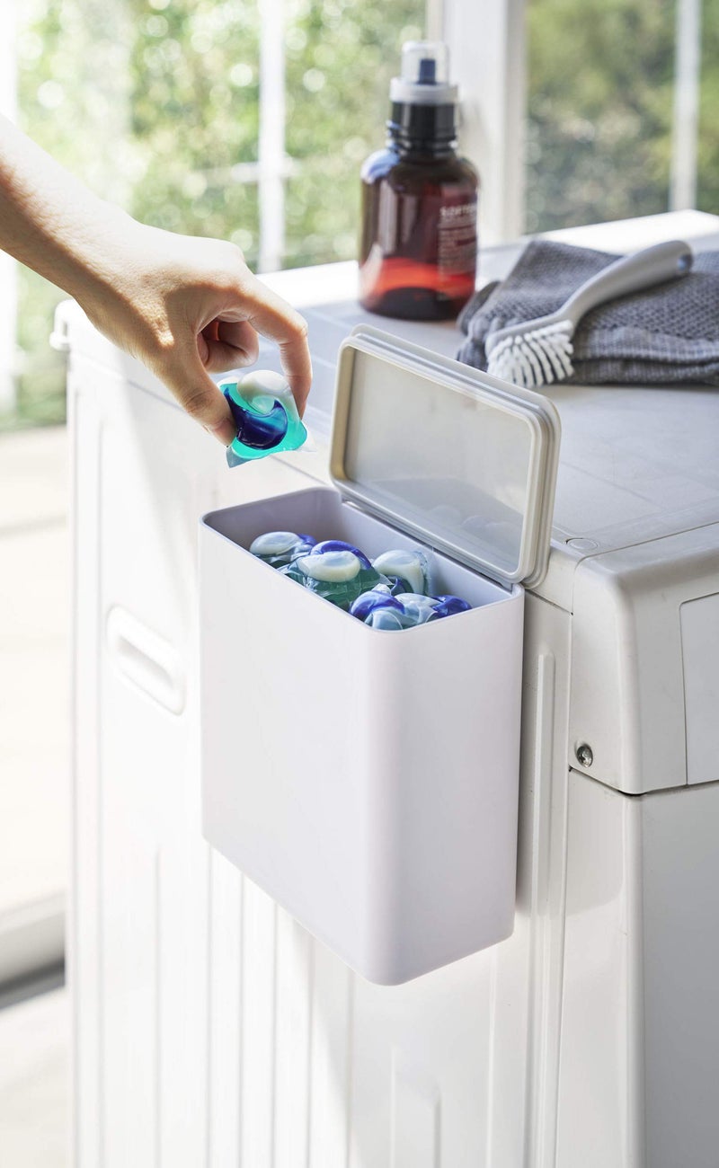 Yamazaki Home Plate Magnetic Detergent Pod Container closet storage and organization systems, One Size, White - Image 2